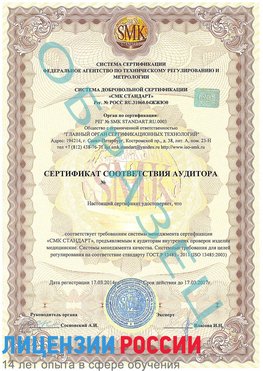 Образец сертификата соответствия аудитора Артемовский Сертификат ISO 13485
